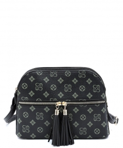 Monogrammed Multi Compartment Crossbody Bag CS2673 GRAY/BLACK